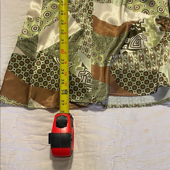 Adonna Olive and Chestnut Patterned Mini Dress - Picture 6 of 8